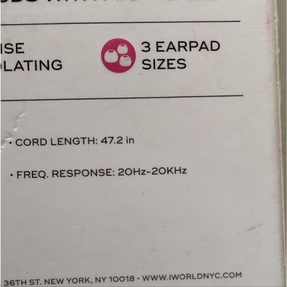 New Without tags "iWorld kinetic" wired earbuds with case - Picture 9 of 10